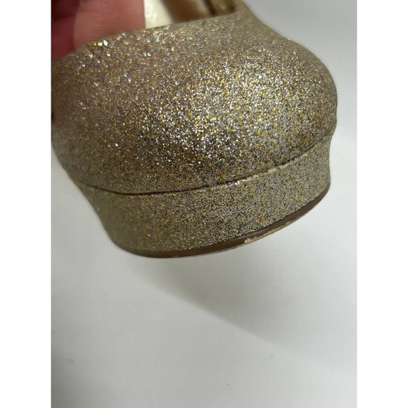 Guess Gold Glitter High Heel Closed Toe Pump Size 8M - Picture 8 of 8
